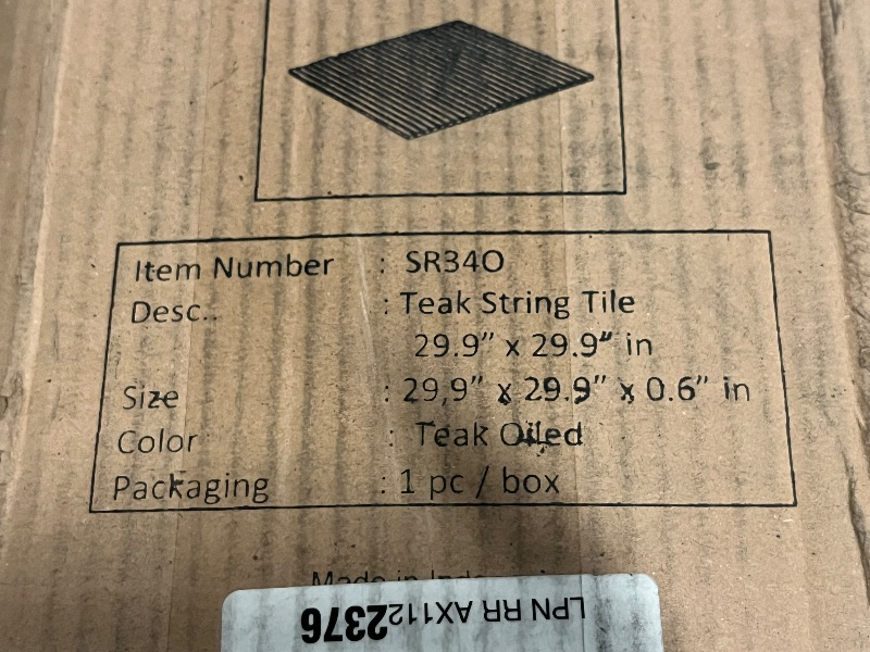 Photo 1 of Nordic Teak 100% Solid Teak Wood String Mat - Indoor and Outdoor Use - Non-Slip Wooden Platform for Sauna, Pool, Hot Tub Flooring Decor and Protector