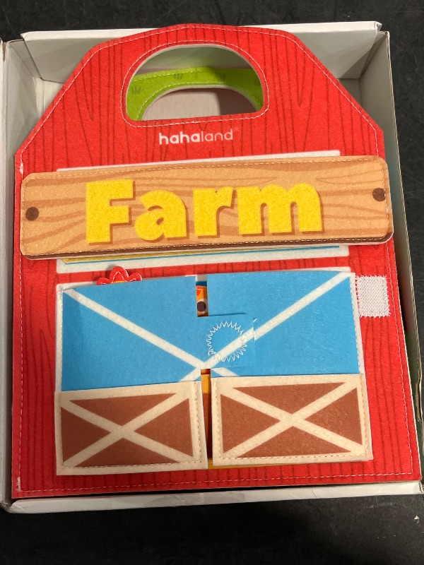 Photo 1 of hahaland Busy Board for 1 Year Old - Farm Animals Quiet Busy Book for Toddlers 1-3 - Montessori Toys for 1 Year Old Boy Girl Gifts - Educational Activity Books Felt Learning Board Airplane Travel Toys
