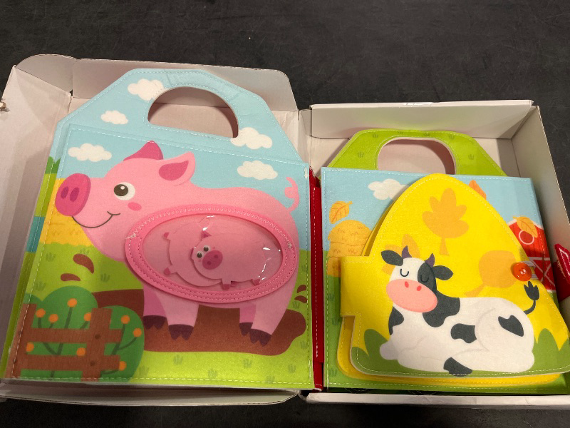 Photo 1 of hahaland Busy Board for 1 Year Old - Farm Animals Quiet Busy Book for Toddlers 1-3 - Montessori Toys for 1 Year Old Boy Girl Gifts - Educational Activity Books Felt Learning Board Airplane Travel Toys
