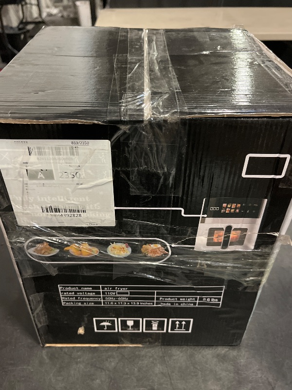 Photo 1 of Blubella 6QT Air Fryer 8-in-1 Digital Hot Oven With LED Touchscreen, 1500W, Visible Window, Nonstick Basket, Rapid Heat Circulation, Easy Clean, Family Size (Black)
