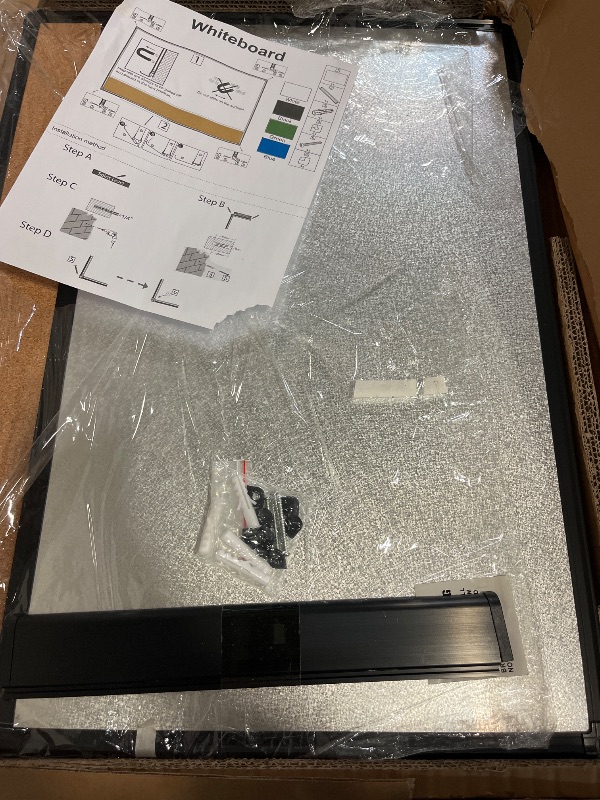 Photo 1 of JILoffice Magnetic Calendar Whiteboard & Bulletin Corkboard Combination, Combo Board 24 x 18 Inch, Black Aluminum Frame Wall Mounted Board for Office Home and School with 10 Push Pins