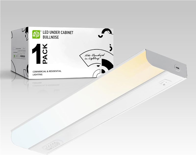 Photo 1 of ASD 18 Inch LED Under Cabinet Lighting Hardwired, On/Off & Color Temp Switch, 10W 807LM, 5CCT 2700K-5000K CRI90+, Dimmable Under Counter Lights for Kitchen, Under Cabinet Lights, White, UL
