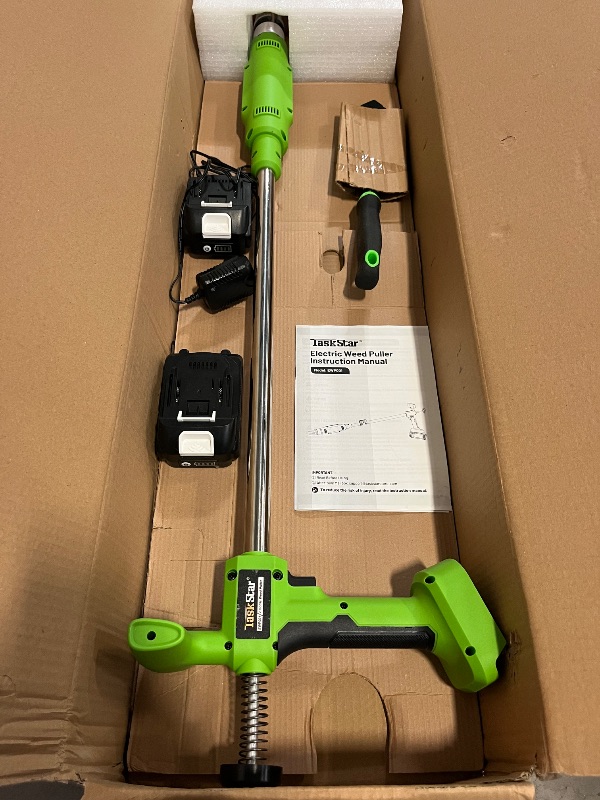 Photo 1 of Electric  Puller Tool: 21V Battery Powered w/ 2pcs 2000mAh, Heavy Duty 3-Claw Steel Root Weeder Stand-Up Remover Picker Grabber Popper, for Dandelion Lawn Garden Yard EWP001