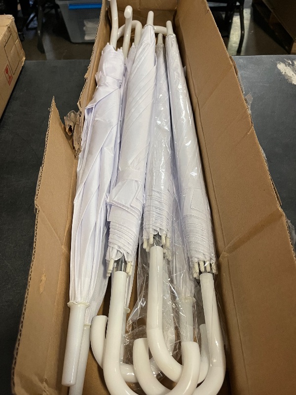 Photo 1 of 8 Pack Wedding Umbrella Bulk, Windproof Large Rain Umbrella, Strong Fiberglass Frame, Auto Open Wedding Umbrellas for Guests Bride Groom Photography Friend Gift