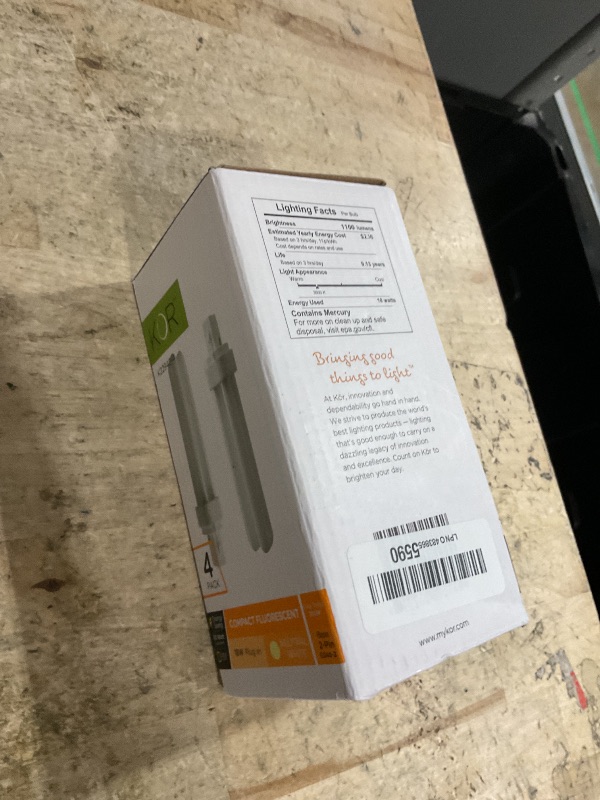 Photo 1 of (4-Pack) 18W CFL Plug-in Bulbs – G24d-2 Base, 2-Pin, 3500K Neutral White – Compatible with Select Sylvania, GE, Philips Models