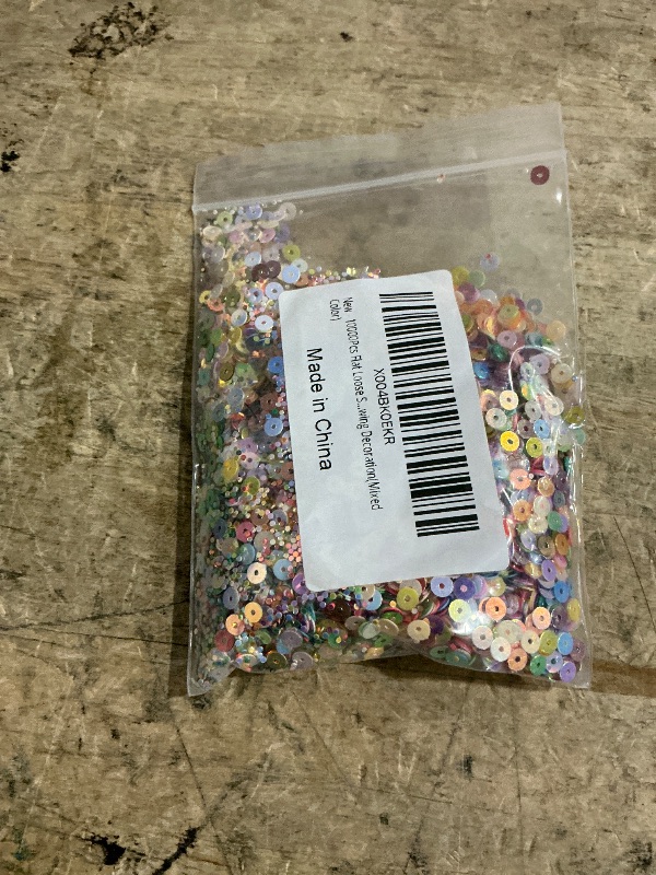 Photo 1 of 10000Pcs Flat Loose Sequins,4mm Bulk Loose Sequins for Crafts,Round Glitter Sequin Embroidery for Art Sewing Decoration(Mixed Color)
