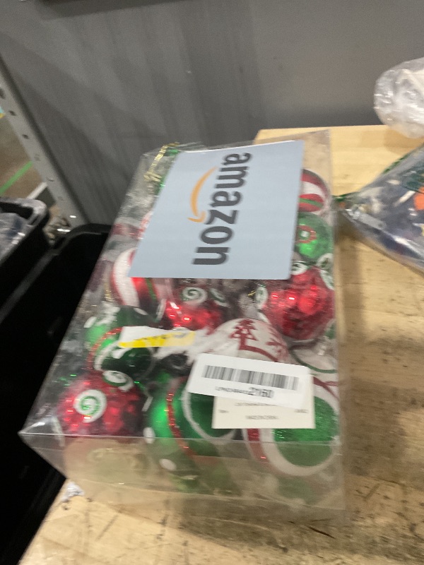 Photo 1 of 2.36’’ Christmas Balls Ornaments - 30PCS Plastic Christmas Tree Ornaments Balls Shatterproof, White Green and Red Hanging Decorations for Christmas
