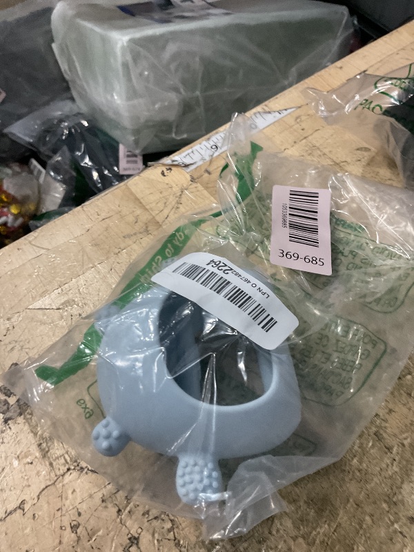 Photo 1 of 3 Pack Baby Teether Teething Toys for Babies 0-6 Months Baby Teething Toy Silicone Anti Dropping Infant Hand Teether Pacifiers Wrist Hand Chew Toys for Sucking Needs (Blue, Green, Flesh Pink, Chick)