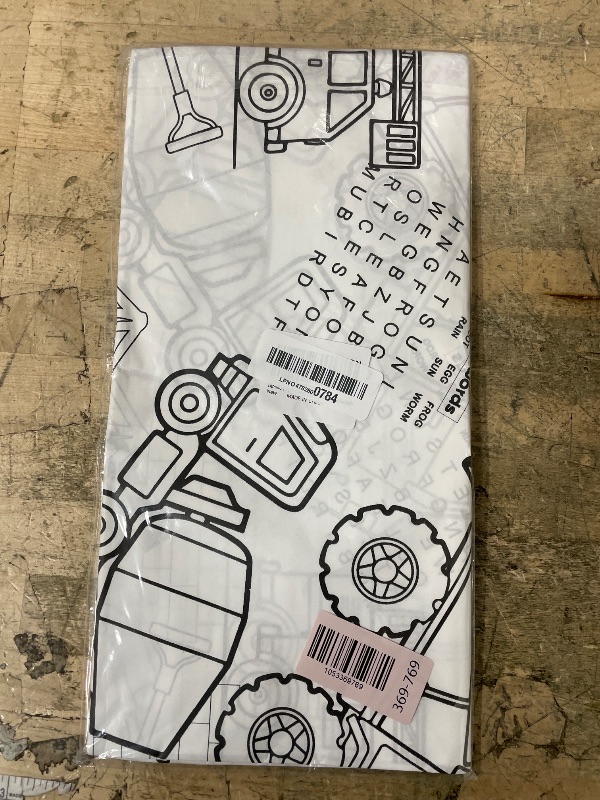 Photo 1 of 1 Pack Construction Coloring Table Cloth for Kids - Giant Construction Theme Color-in Paper Poster, Dump Truck Painting Activity Tablecloth for Construction Birthday Party Supplies Favors, 54 x 108 In