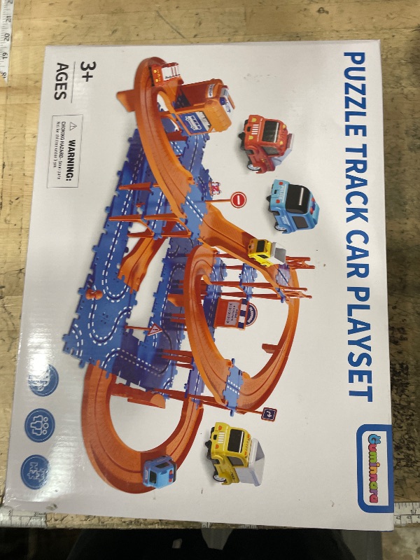 View 2 of *MISSING THE 3 CARS*  96PCS Puzzles Track Cars Toys for Kids Age 3-8 8-13, 4-Tier Race Track , Toddler Educational Floor Puzzle Car Games Toys for Toddlers, Boys and Girls, 5 6 7 8 9 10 Years Old Birthday Gift