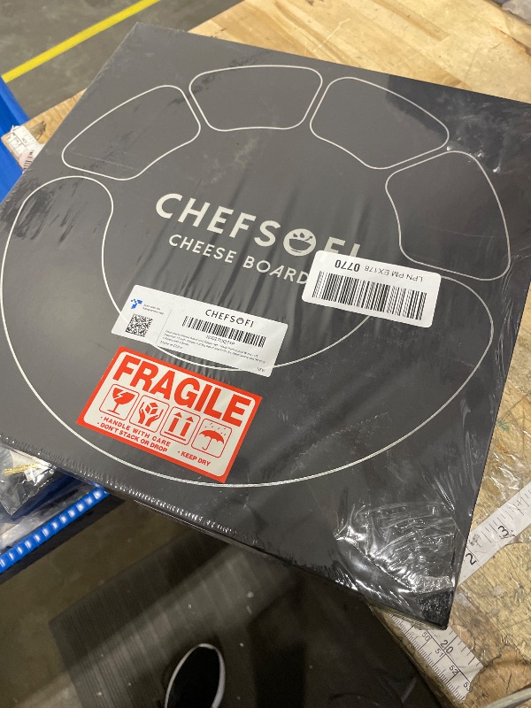 Photo 1 of **FACTORY SEALED** ChefSofi Charcuterie Board Set and Cheese Serving Platter - Made from Acacia Wood - US Patented 13 inch Cheese Board and Knife Set for Entertaining and Serving - 4 Knives and 4 Bowls