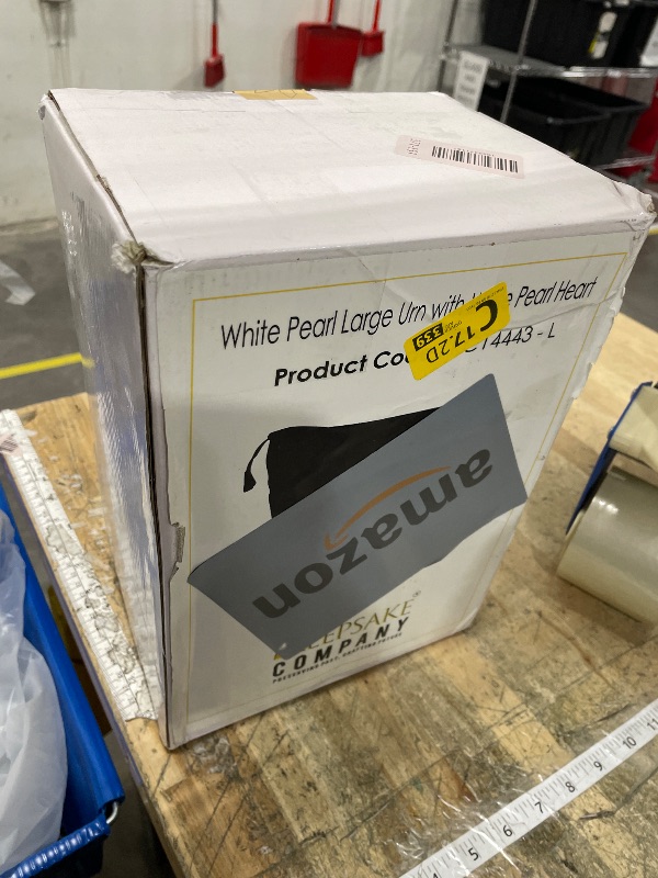 Photo 1 of **FACTORY SEALED** Large White Teardrop Urn with White Heart for Human Ashes Male - Urns for Adult Men and Women - Cremation Urns for Ash, Funeral/Burial Urns, Decorative and Keepsake ERN, Heart Urn, 2.5 LTR