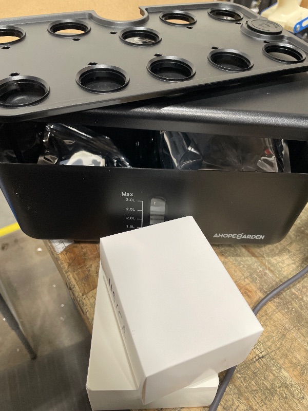View 3 of **ITEM FACTORY SEALED** Ahopegarden Indoor Garden Hydroponics Growing System: 10 Pods Plant Germination Kit Herb Vegetable Growth Lamp Countertop with LED Grow Light - Hydrophonic Planter Grower Harvest Lettuce