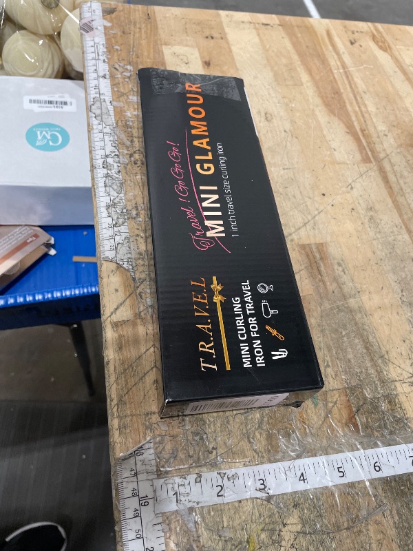 Photo 1 of 1 Inch Mini Travel Curling Iron, 100-240V Travel Dual Voltage Curling Iron for Short Hair with 5 Heat Settings, Small Curling Wand with Temperature Memories and Lock, Rose Gold