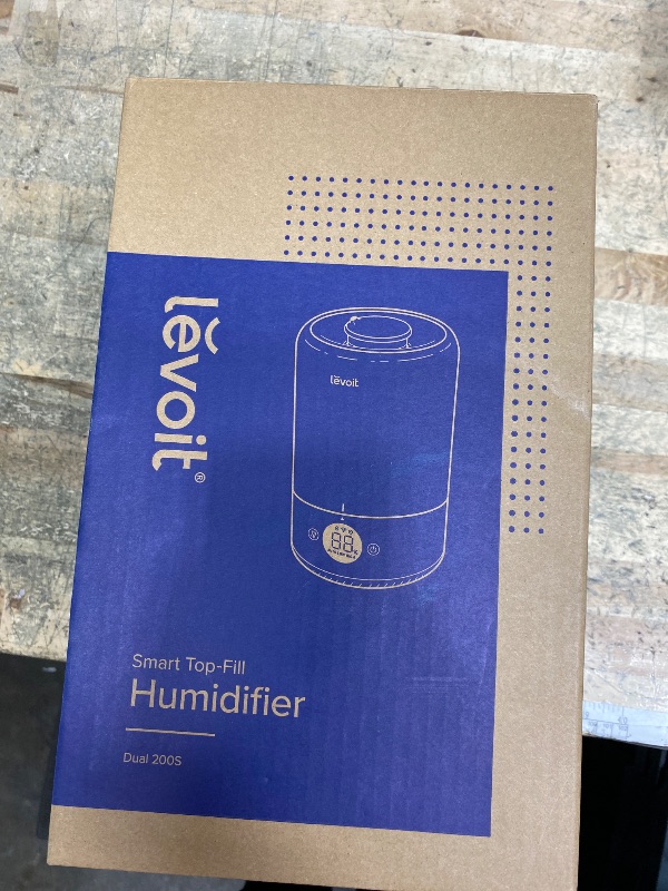 Photo 1 of ************MISSING POWER CORD************
LEVOIT Smart Cool Mist Top Fill Humidifiers for Bedroom with Sensor, Auto Humidity Setting, APP & Voice Control, Essential Oil Diffuser, Ultra Quiet Operation, Super Easy Top Fill, 3L, White