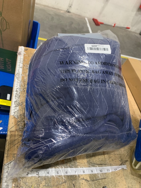 Photo 1 of 1 Pack Moving Blankets Heavy Duty 80"x72" Quilted Packing Blankets for Moving Furniture Padded Shipping Furniture Mover Blue