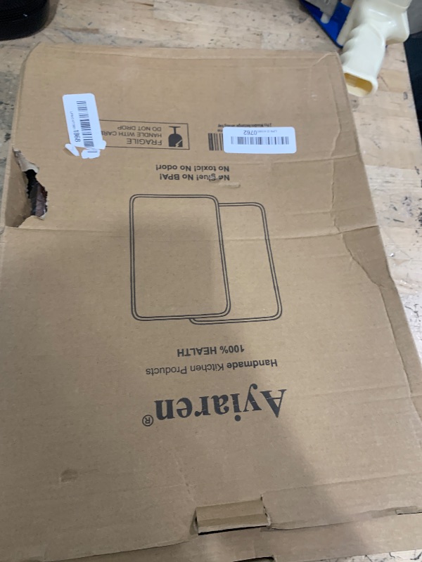 Photo 1 of 2 Pcs Wooden Rectangle Serving Trays for Ottoman Bar Party Food Tray Large Fruit Rectangular Platter Best Acacia Wood Plates for Decor Cheese Serving Board Snack Tray Charcuterie Boards Serving Dishes