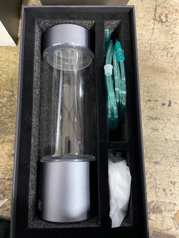 Photo 1 of ***MISSING CHARGER*** Hydrogen Water Bottle - Portable, Rechargeable, LED Timer, Aluminum and Glass, 5000 PPB Hydrogen in 10 Minutes, 340ml Capacity, for Travel, Sports, Home, Office(Grey)