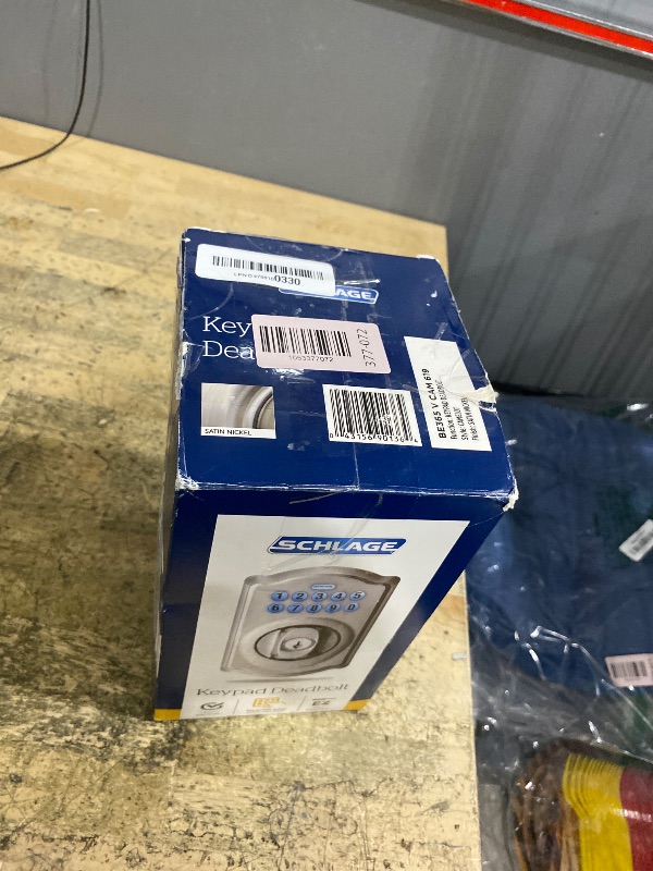View 2 of ** FOR PARTS ONLY **Schlage BE365 V CAM 619 Camelot Keypad Deadbolt, Electronic Keyless Entry Lock, Satin Nickel