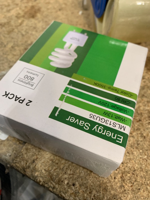 Photo 1 of 2pack 13Watts MLS13 GU35 3500K Soft White Spiral Light Bulb Replacement for Panasonic VQL5 Bathroom Exhaust Vent Fan,Compatible Maxlite mls13guww