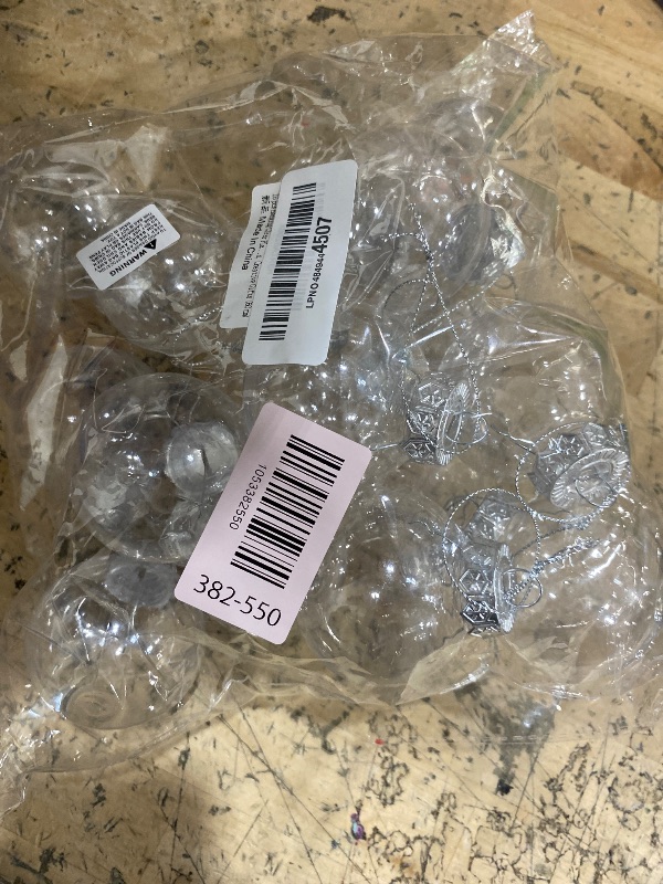 Photo 1 of 16 pcs Hanging Clear Plastic Fillable Ornaments, 2.36" DIY Christmas Balls Craft Ornaments for Christmas Tree, Halloween and Wedding Birthday Party Decorations, Creative Gifts (60 mm)