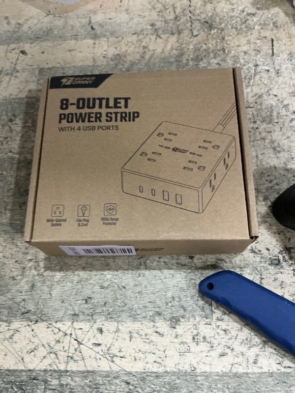 Photo 1 of 10Ft Extension Cord with Multiple Outlets, Flat Plug Surge Protector Power Strip 10 Ft Long Cord, 8 Outlets & 4 USB Ports (2 USB C), Desk Charging Station for Home Office, College Dorm Room Essentials