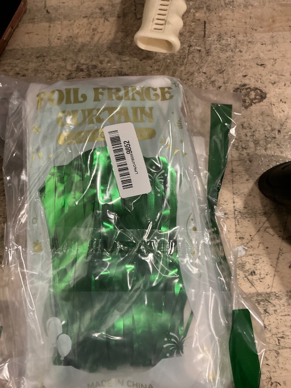 Photo 1 of 2 Pack Tinsel Backdrop, 3.28 FT x 7.05 FT Green Party Decorations, Metallic Football Backdrop Curtains Tinsel Curtains Streamer Backdrop, Party Supplies Wall Decor for Football Party Birthday