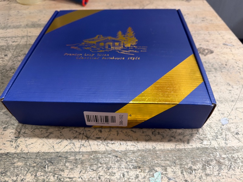 Photo 1 of 10" Oak Bathroom Vanity Tray Turntable for Perfume Candle, Round Wooden Decorative Tray for Kitchen Sink Countertop Organizer, Bathroom Counter Organizer for Skincare Makeup, Farmhouse Black Gold