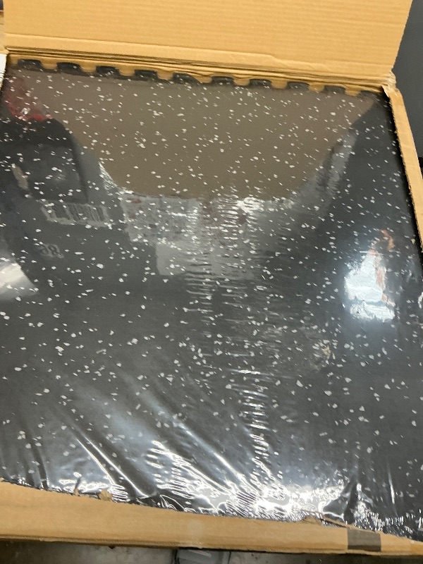 Photo 1 of ****missing 6***SUPERJARE 0.56'' Thick 12 Pcs 48 Sq Ft Rubber Top Exercise Equipment Mats, High Density EVA Foam Mats with Rubber Top, Interlocking Gym Flooring for Home Gym, Protective Workout Mat, Black/Grey