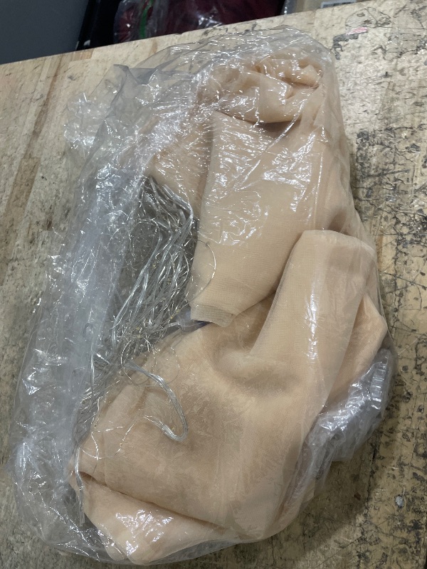 Photo 1 of 10×10ft Champagne Tulle Backdrop Curtain with Lights String for Parites, Sheer Photo Curtain Backdrop Drapes for Wedding Party Photography Backgrounds