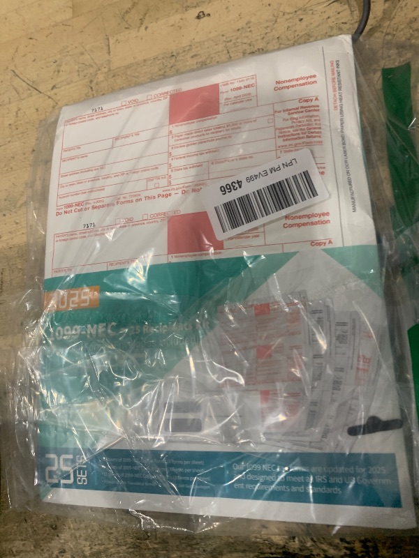 Photo 1 of 1099 NEC Tax Forms 2025 with Envelopes, 1099 NEC Tax Form Kit– Great for Accounting, 25 Self Seal Envelope, 25 Pack (1099 NEC 25 With Envelopes)
