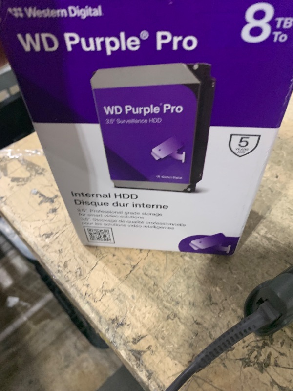 Photo 1 of **POSSIBLY FOR PARTS/ISSUES BEING FUNCTIONAL** Western Digital 8TB WD Purple Pro Surveillance Internal Hard Drive HDD - SATA 6 Gb/s, 256 MB Cache, 3.5" - WD8002PURP