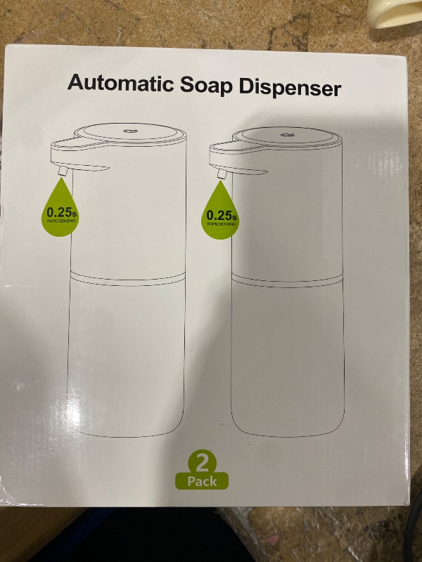 Photo 1 of 2 Pack Automatic Soap Dispensers,12.8oz/380ml USB Touchless Automatic Foaming Soap Dispenser,Rechargeabled Wall Mounted Smart Soap Dispenser for Bathroom Kitchen Dish Soap white