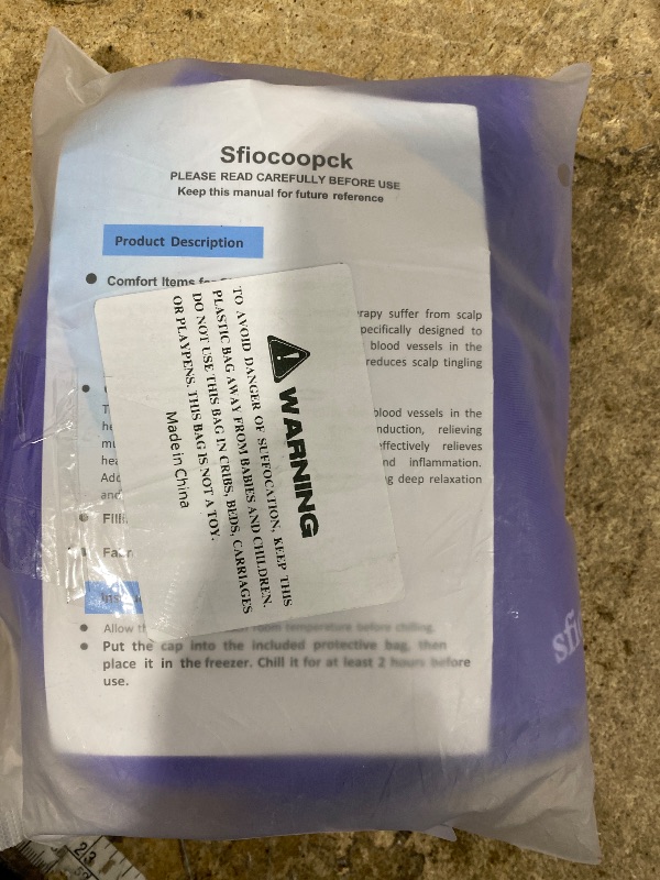 Photo 1 of 2 Packs Chemo Cold Cap for Chemotherapy, Migraine Relief Cap, Chemotherapy Must Haves for Women, Cold Compress Ice Pack for Head, Ice Pack for Headaches, Cooling Hats for Women, Blue, Chemo Relief