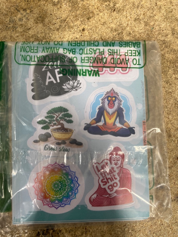 Photo 1 of 100Pcs Meditation Stickers for Water Bottle and Laptop - Gift for Meditation Lovers - Zen, Chakra Stickers - Gift for Women & Men