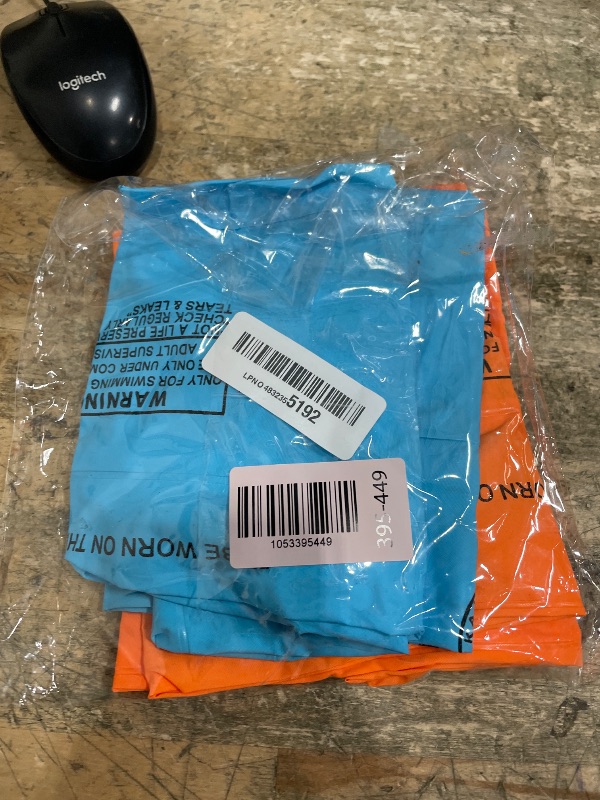 Photo 1 of 10Leccion 2 Pack Inflatable Arm Floaties for Toddlers, Blow up Water Wings for Kids, Swimming Arm Bands Floatation for Children and Adults 30-150LBS(Blue and Orange)