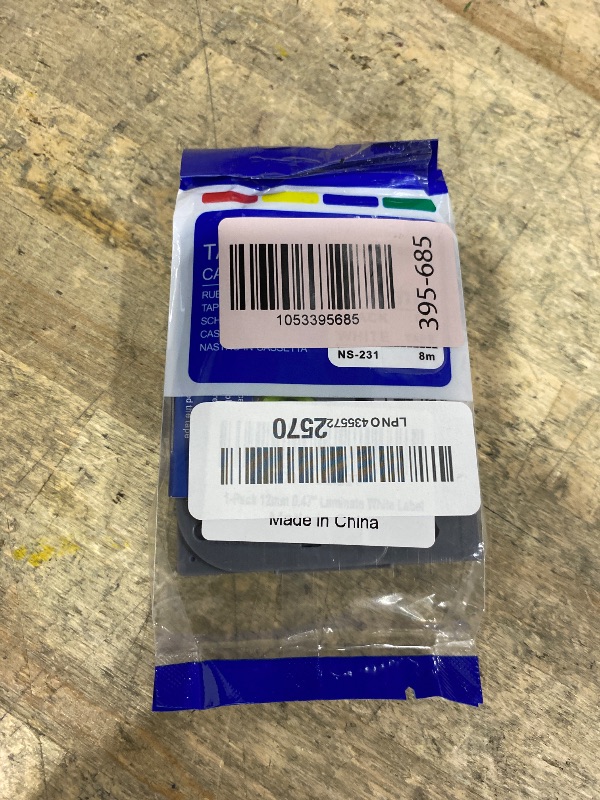 Photo 1 of 1-Pack 12mm 0.47" Laminated White Label Maker Tape Refill – Replacement for Brother P Touch Label Maker Tape TZe231 TZe-231 TZe, Compatible with Brother P-Touch Label Maker PT-D200 PT-2040 PT-1000