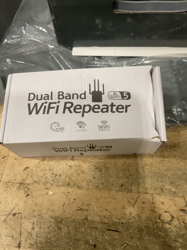 Photo 1 of 1200Mbps Dual Band 5GHz/2.4GHz WiFi Extender, WiFi Extender Signal Booster, 12880 Sq.Ft Coverage, 105-Device Support, Setup for Home & Outdoor Use