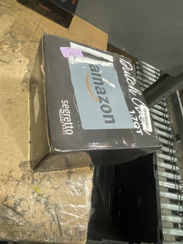 Photo 1 of **minor chips***Segretto Cookware Enameled Cast Iron Dutch Oven Pot with Lid Grigio Scuro (Gradient Gray) 1.7 Quarts Dutch Oven Cast Iron with Handle 1.7 qt for Bread Baking