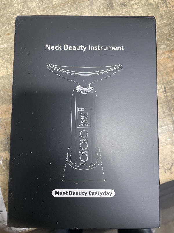 Photo 1 of 2025 Upgraded Red Light Therapy for Face Portable Charging Dock, Facial Neck Massager 3 Heat Settings, Vibrating Face Massage, 9-Color LED Light & 30-Day Battery | Home Spa Travel Skincare - Black