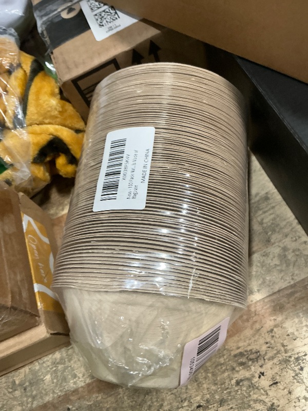 Photo 1 of 100 Pack 8oz Compostable Paper Bowls,Heavy-Duty Disposable Natural Bagasse Bowls,Biodegradable Soup Bowls,Eco-Friendly,Heat Resistant,for Ice Cream,Salad,Soup,Snack,Dessert,Pasta,Hot or Cold Use