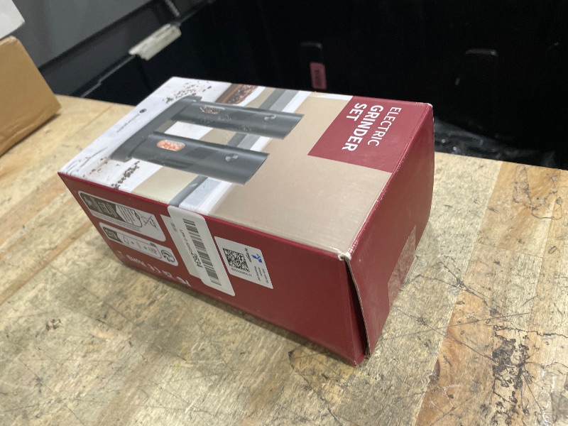 Photo 1 of ***Missing one***CIRCLE JOY Electric Rechargeable Salt and Pepper Grinder Set Top-Refill Automatic Pepper Mill Grinder with Charging Base, Adjustable Coarseness, Easy Filling Larger Capacity with Led for Home Kitchen