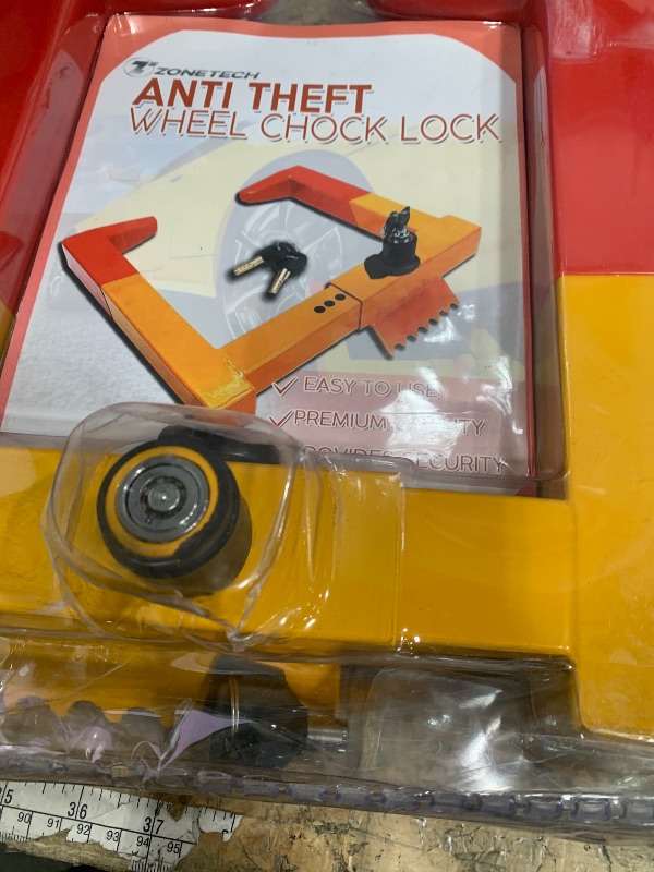 Photo 1 of ZONETECH 2-Pack Security Wheel Chock Lock- Trailer Clamp Boot Tire Claw - Premium Quality Heavy Duty Stabilizer Anti- Theft -Protective for Parking Car, Trailer, Truck and SUV