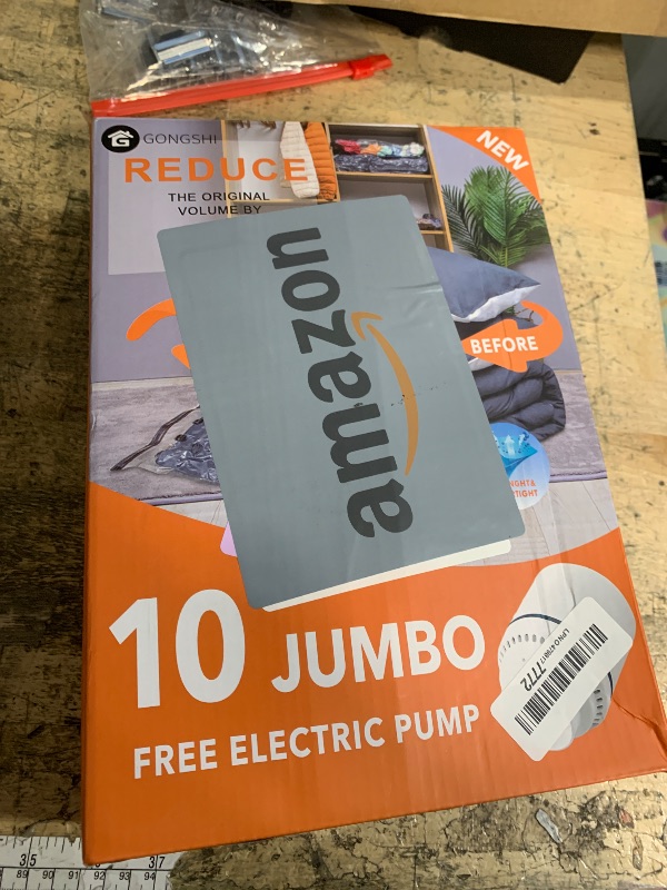 Photo 1 of 10 Jumbo Vacuum Storage Bags with Electric Pump, Space Saver Bag for Clothes, Mattress, Blanket, Duvets, Pillows, Comforters, Travel