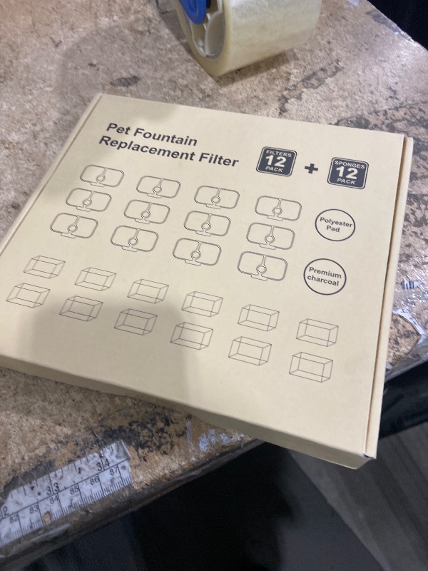 Photo 1 of 12 Pack Cat Water Fountain Filter, Fountain Filter Replacement Compatible With PETLIBRO® Dockstream Tomxcute Cat Water Fountain PLWF005 / PLWF105 / PLWF115