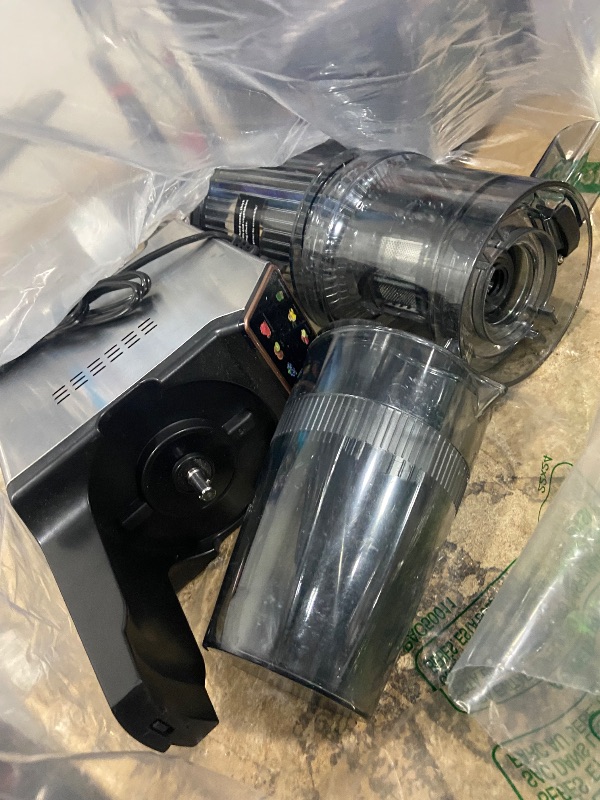 Photo 1 of **FOR PARTS ONLY NON -FUNCTIONAL*** WHALLPRO Cold Press Juicer, Touchscreen Juicer Machines with 4.5'' Wide Feed Chute, Stainless Steel Masticating Juicers Easy to Clean, Ergonomic Operational Panel Design, High Juice Yield, Steel