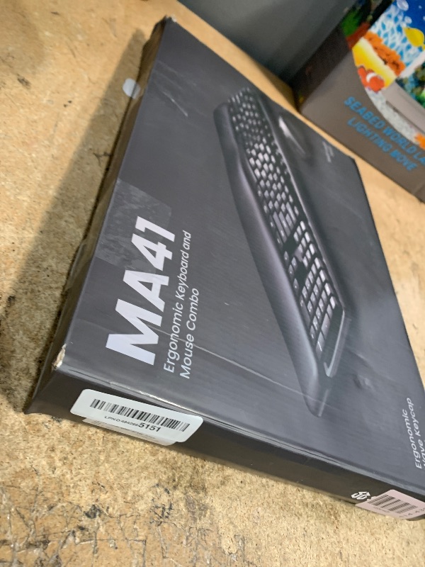 Photo 1 of **MISSING MOUSE & DONGLE** Ergonomic Wireless Keyboard and Mouse Combo, 30dB Quiet Full Size Keyboard Set with Wave Keys & Soft Palm Rest, Dual-System Switch for Windows/Mac, Ideal for Business Teams Home Office—Sablute