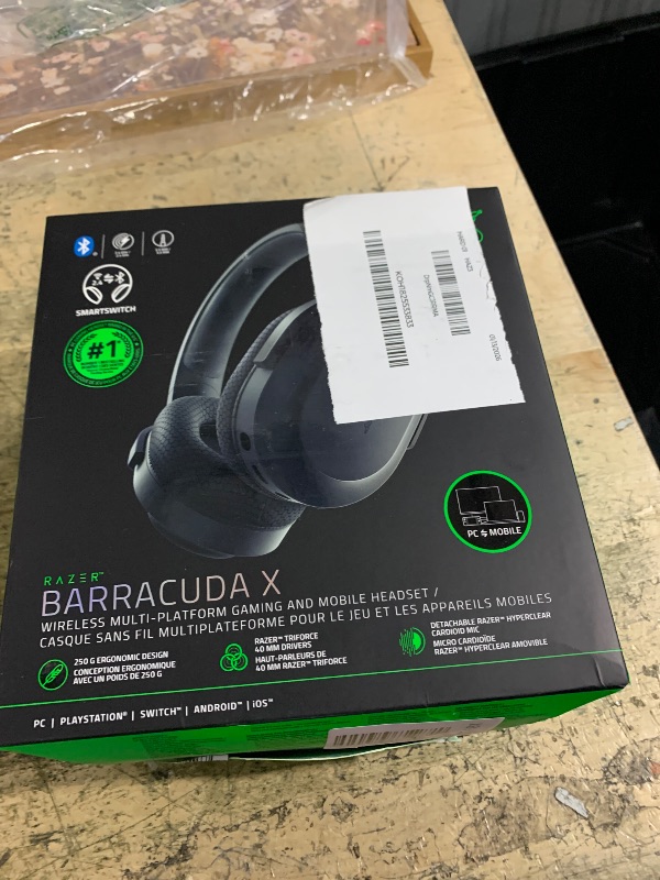 Photo 1 of **MISSING PIECES** Razer Barracuda X Wireless Gaming & Mobile Headset (PC, PlayStation, Switch 2, Android, iOS): 2.4GHz Wireless + Bluetooth - Lightweight - 40mm Drivers - Detachable Mic - 50 Hr Battery - Black