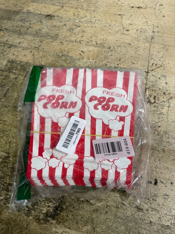 Photo 1 of 15 Movie Night Popcorn Paper Boxes Buckets 7.75 Inches Tall Large & Holds 46 Oz Old Fashion Vintage Retro Party Design Red & White Colored Nostalgic Carnival Stripes Bags & Tubs various qty avail