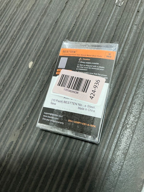 Photo 1 of [10 Pack] BESTTEN No Device Stainless Steel Wall Plates with ?hite or Clear Plastic Film, Blank Metal Outlet Cover, Durable Corrosion-Resistant Industrial Grade Materials, H4.53” x W2.76”